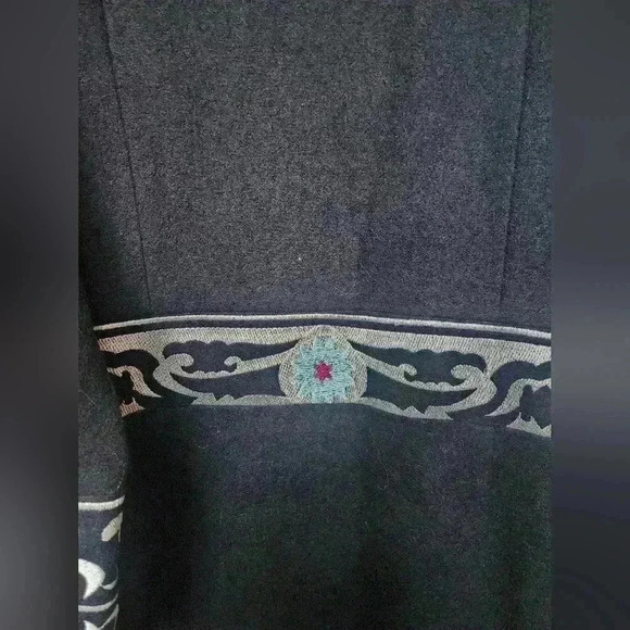 Vintage Diane Von Furstenberg Wool Embroidered Knee Length Dress Size 6 Women's - Picture 9 of 15